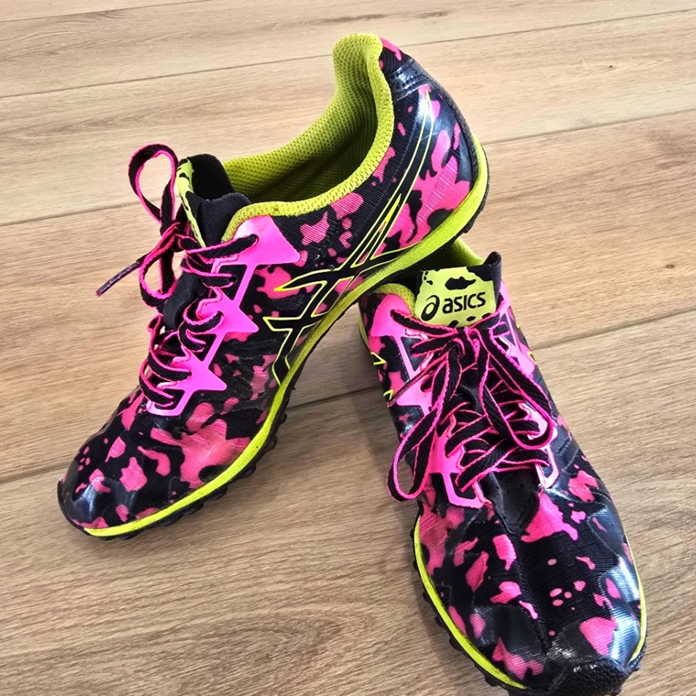 ASICS Women Cross Freak 2 Shoes Size 6.5 G558Y Cleats Running Cross Country Pink